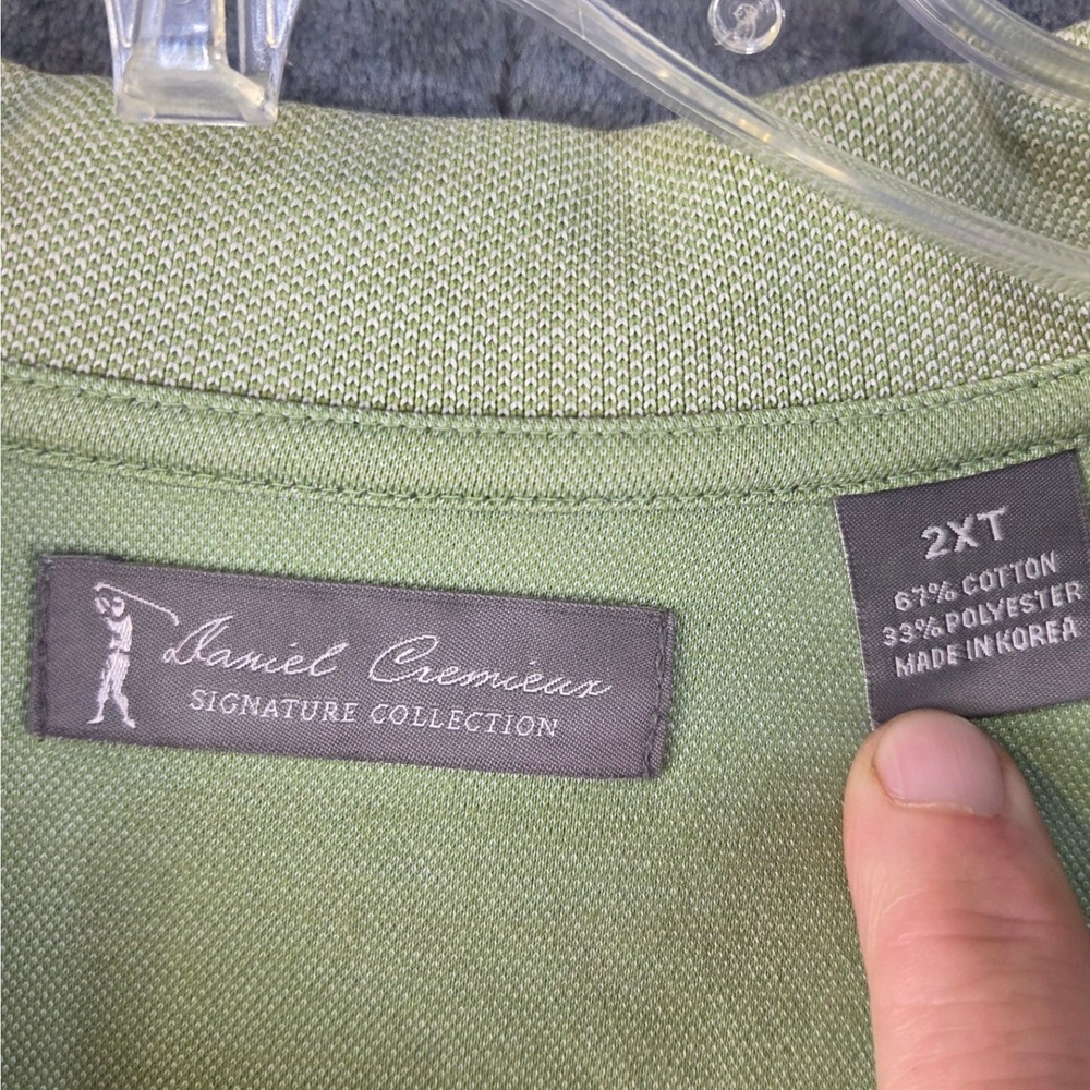 Daniel Cremieux Signature Collection Mens 2XT Sage Green Pique Polo Shirt Tall - Picture 3 of 6